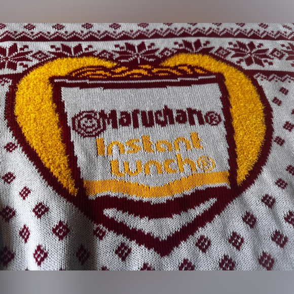 Maruchan ramen knit ugly sweater size L large - Picture 5 of 7
